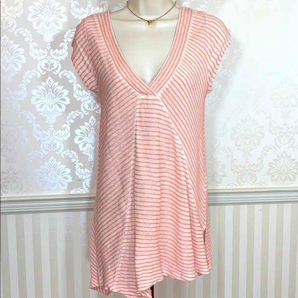 Anthropologie Meadow Rue Striped Asymmetrical Tee - Picture 3 of 7